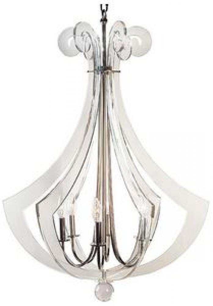 CHANDELIER 6LT 6X60W ACRYLIC