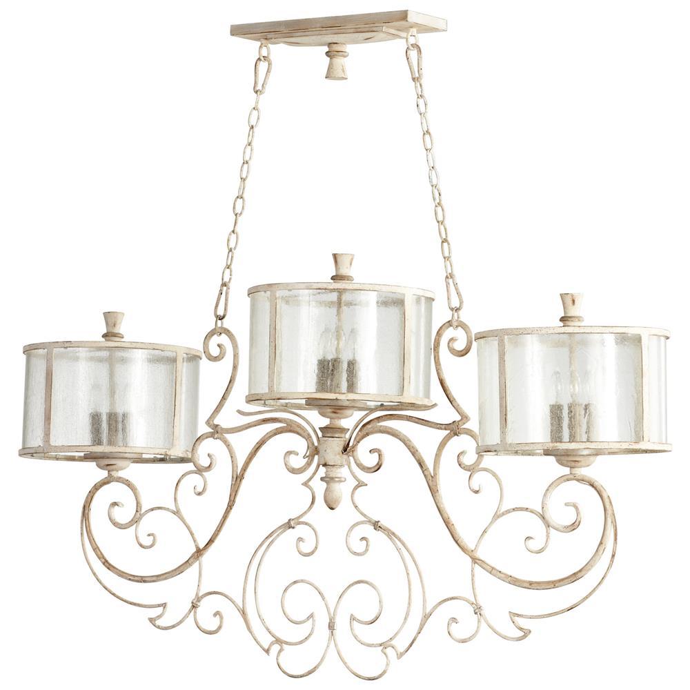 Florine Island 9-Light Persian White And Mystic Silver