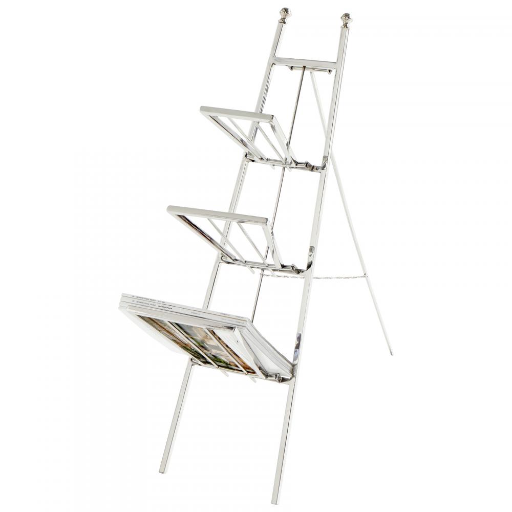 Easel Magazine Rack Polished Nickel