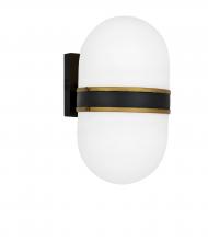 Crystorama CAP-8504-MK-TG - Brian Patrick Flynn for Crystorama Capsule 2 Light Matte Black + Textured Gold Outdoor Wall Mount