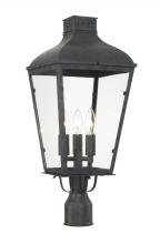 Crystorama DUM-9807-GE - Dumont 3 Light Graphite Outdoor Lantern Post