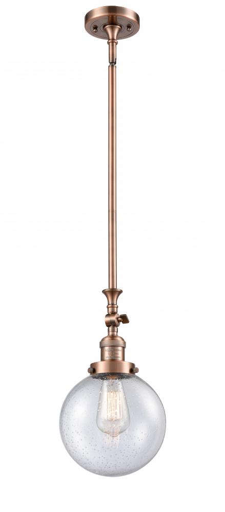 Beacon - 1 Light - 8 inch - Antique Copper - Stem Hung - Adjustable Mini Pendant