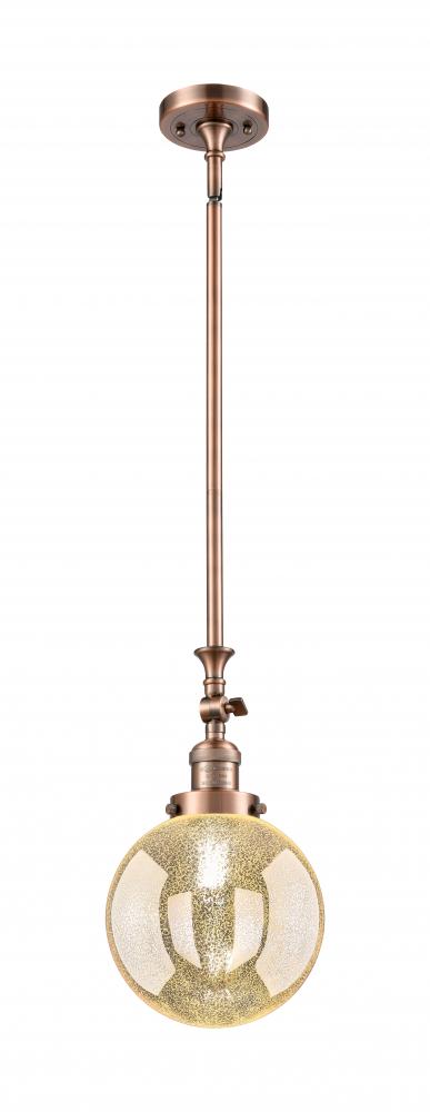 Beacon - 1 Light - 8 inch - Antique Copper - Stem Hung - Adjustable Mini Pendant