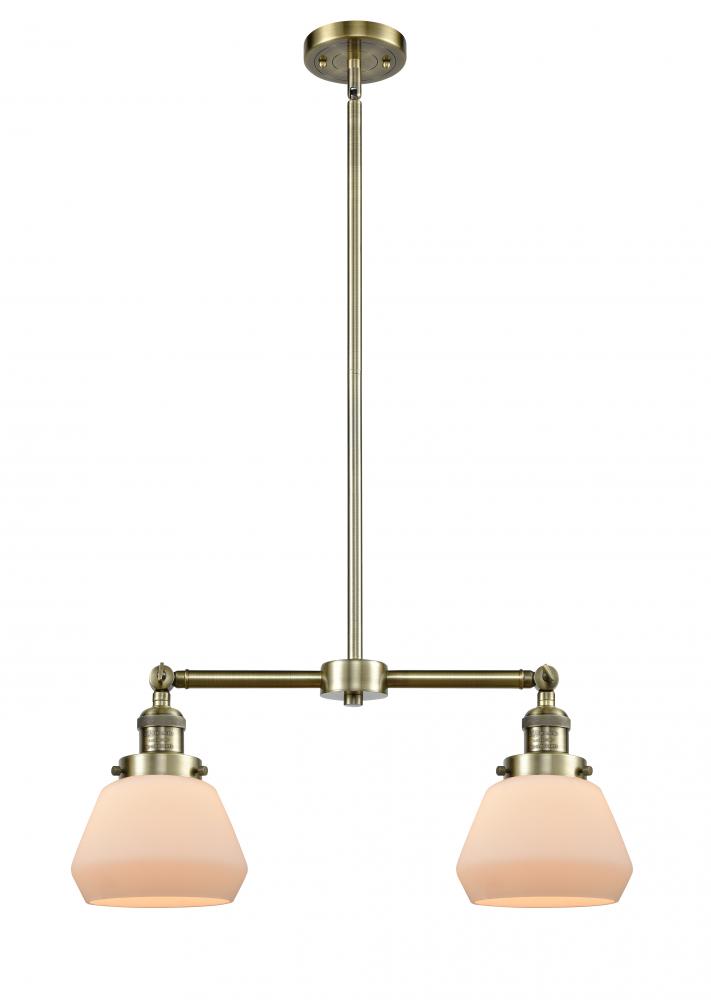 Fulton - 2 Light - 21 inch - Antique Brass - Stem Hung - Adjustable Island Light