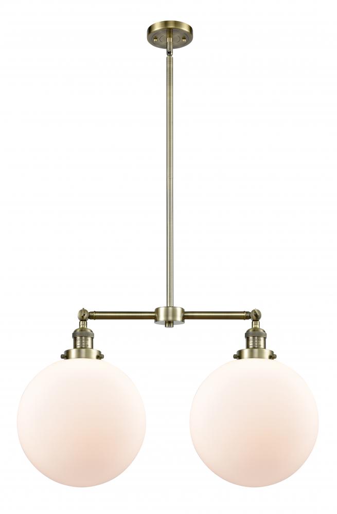 Beacon - 2 Light - 27 inch - Antique Brass - Stem Hung - Adjustable Island Light