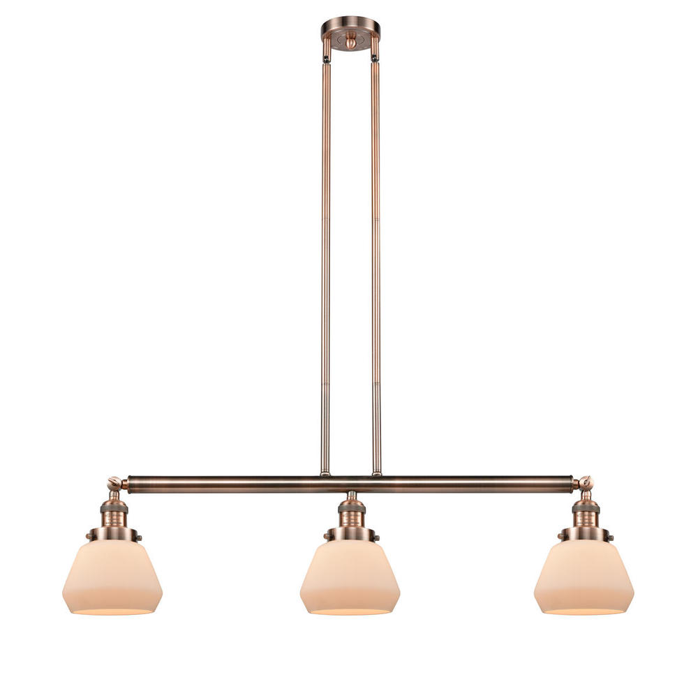 Fulton - 3 Light - 39 inch - Antique Copper - Stem Hung - Adjustable Island Light