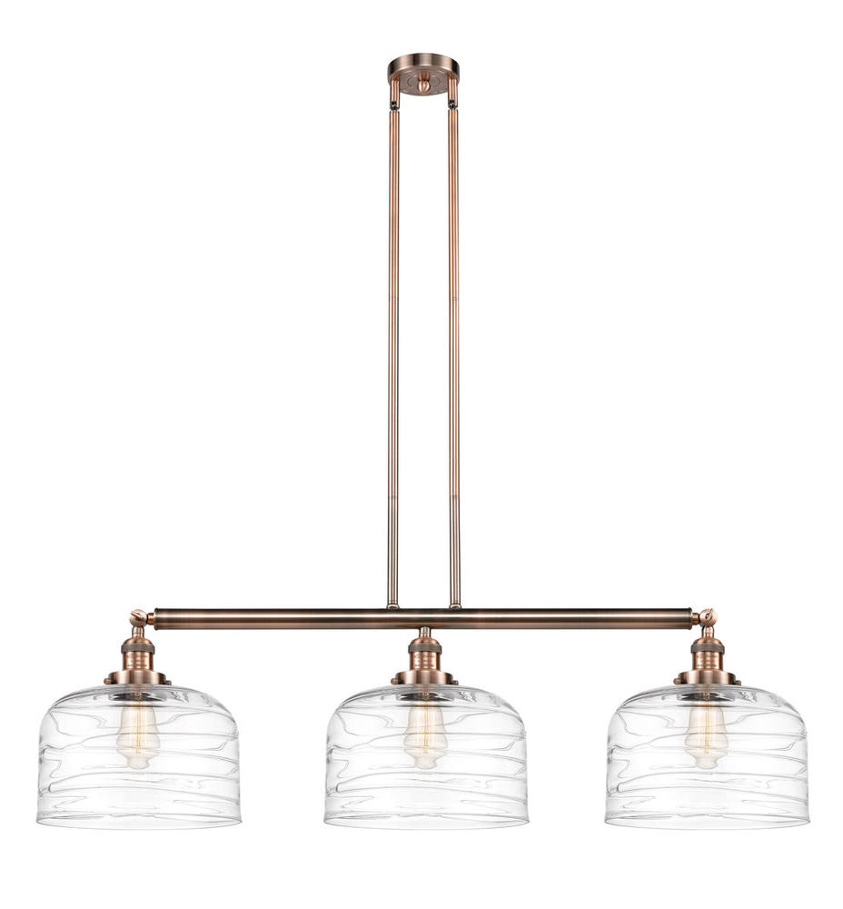 Bell - 3 Light - 42 inch - Antique Copper - Stem Hung - Adjustable Island Light