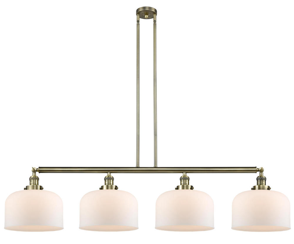 Bell - 4 Light - 54 inch - Antique Brass - Stem Hung - Adjustable Island Light