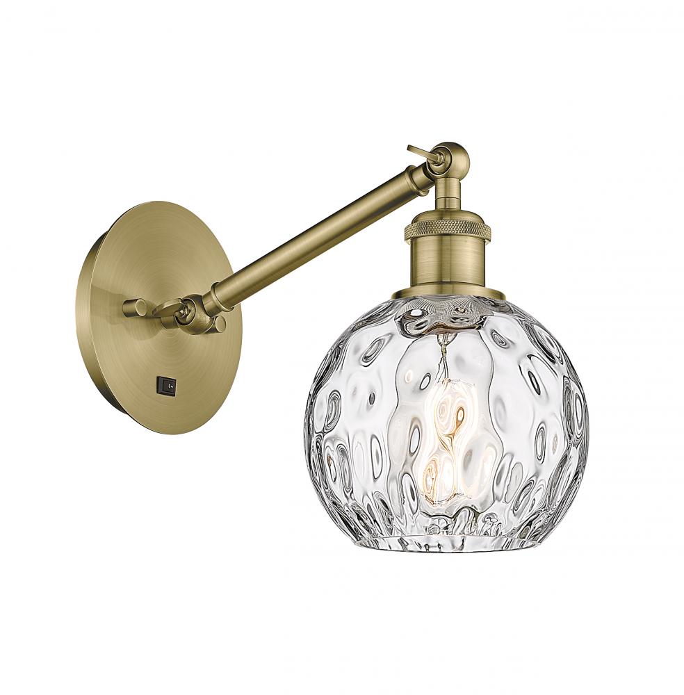 Athens Water Glass - 1 Light - 6 inch - Antique Brass - Adjustable Sconce