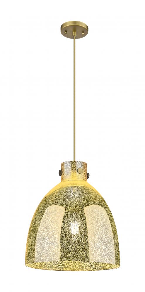Newton Bell - 1 Light - 14 inch - Brushed Brass - Cord hung - Pendant