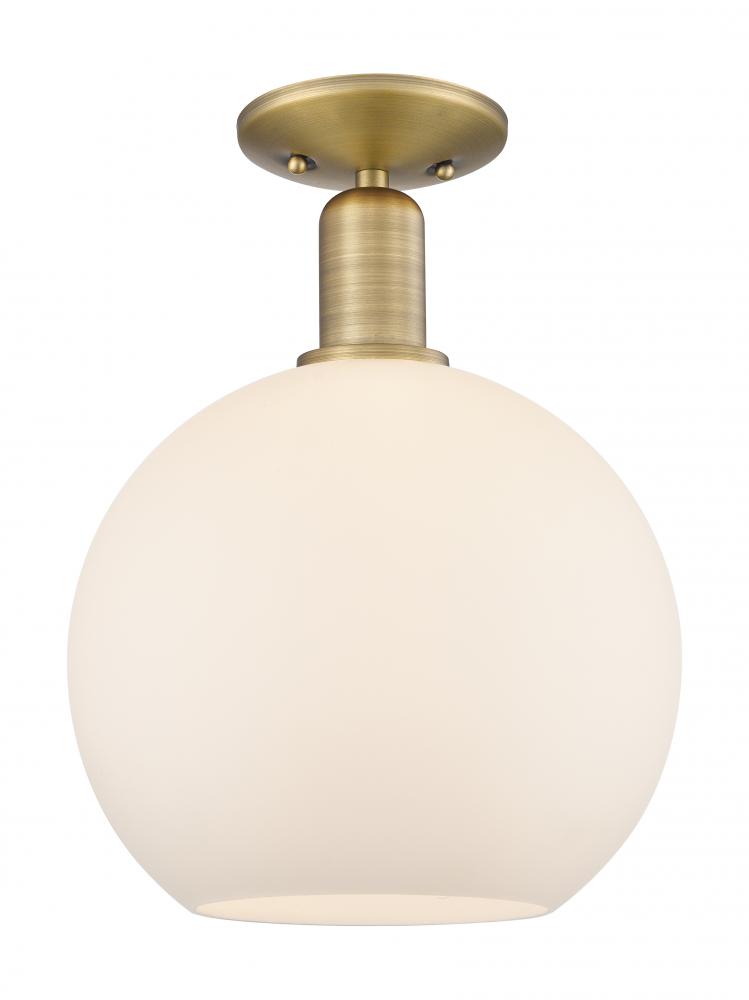 Athens - 1 Light - 10 inch - Brushed Brass - Semi-Flush Mount