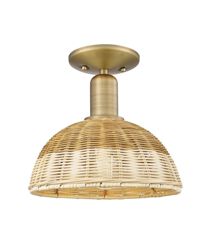 Natural Ballston Dome - 1 Light - 6 inch - Brushed Brass - Semi-Flush Mount