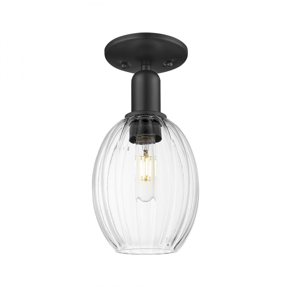 Preston Bulb - 1 Light - 6 inch - Matte Black - Semi-Flush Mount