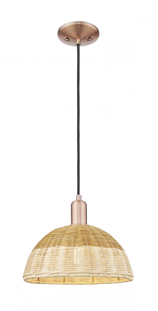 Natural Ballston Dome - 1 Light - 6 inch - Antique Copper - Cord hung - Mini Pendant
