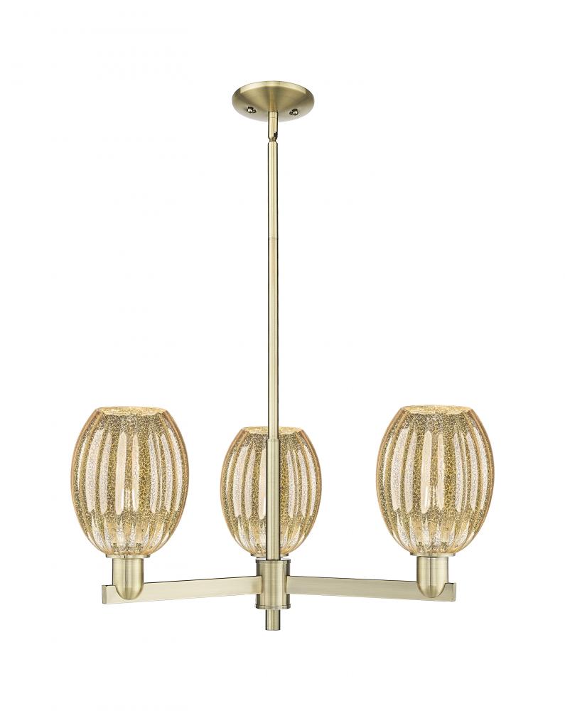 Preston Bulb - 3 Light - 18 inch - Antique Brass - Flush Mount