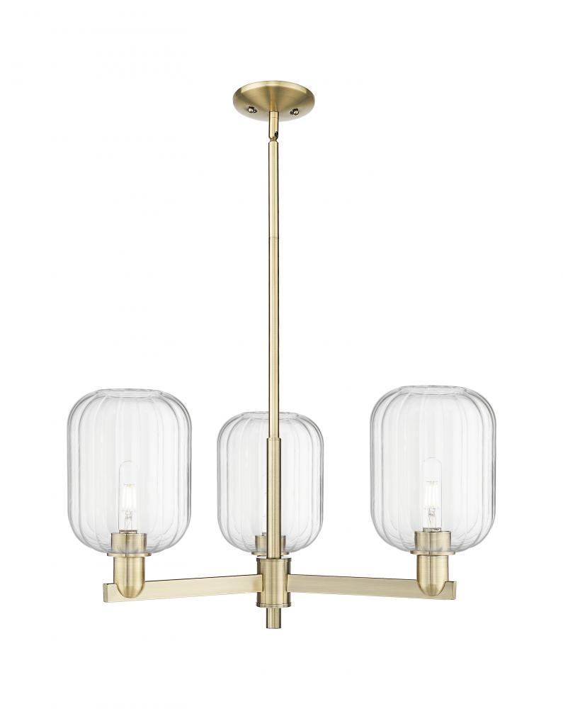 Preston Cylinder - 3 Light - 18 inch - Antique Brass - Flush Mount