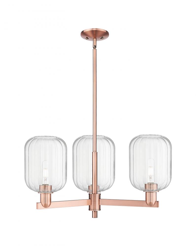 Preston Cylinder - 3 Light - 18 inch - Antique Copper - Flush Mount