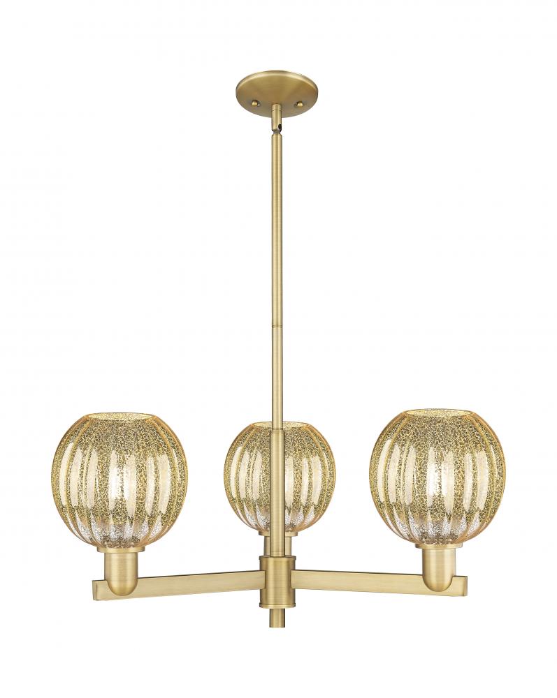 Preston Globe - 3 Light - 18 inch - Brushed Brass - Flush Mount