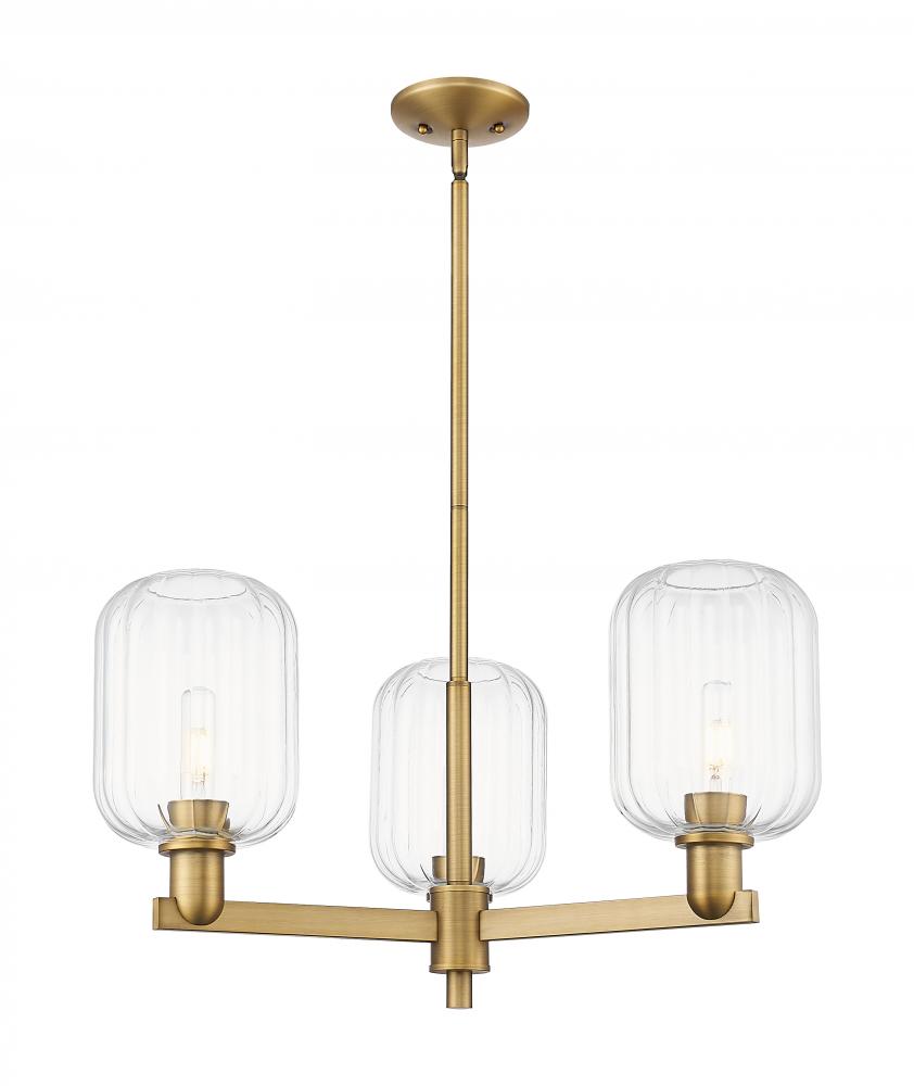 Preston Cylinder - 3 Light - 18 inch - Brushed Brass - Flush Mount