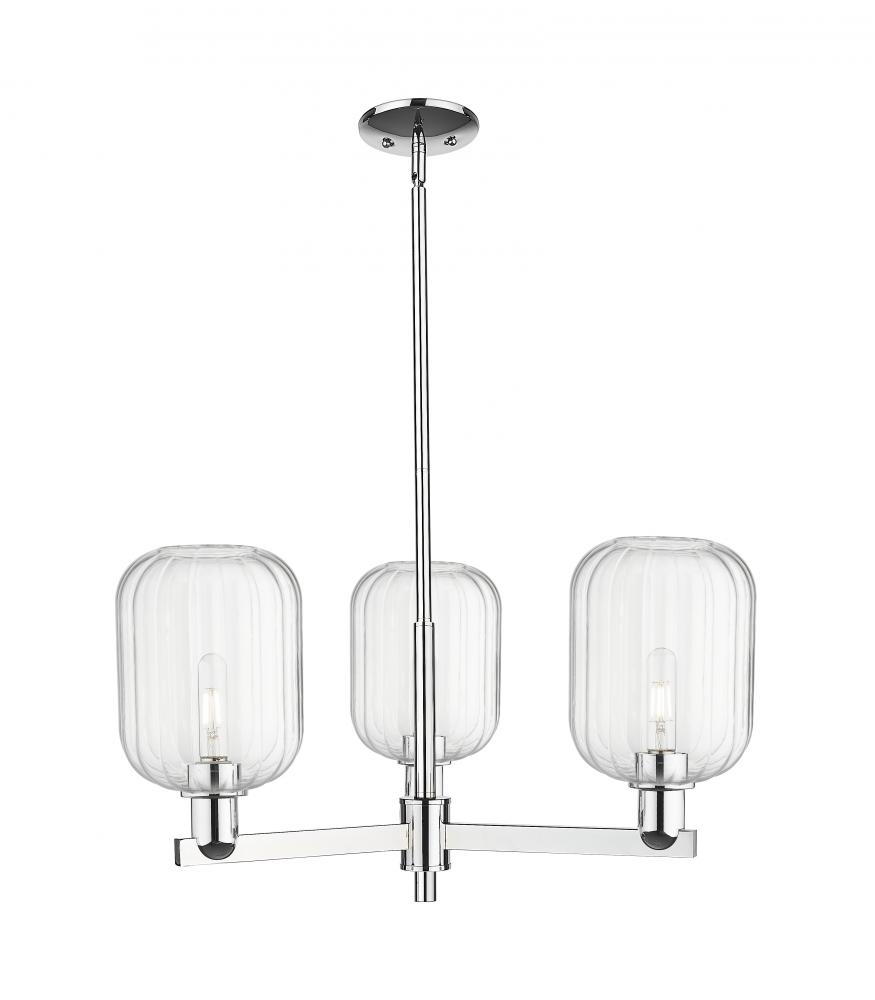 Preston Cylinder - 3 Light - 18 inch - Polished Chrome - Flush Mount