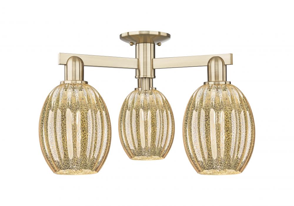 Preston Bulb - 3 Light - 6 inch - Champagne Bronze - Semi-Flush Mount