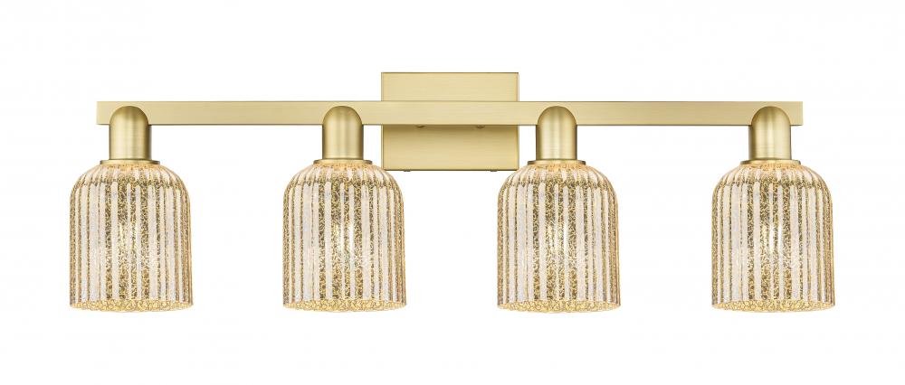 Bridal Veil - 4 Light - 36 inch - Satin Gold - Bath Vanity Light