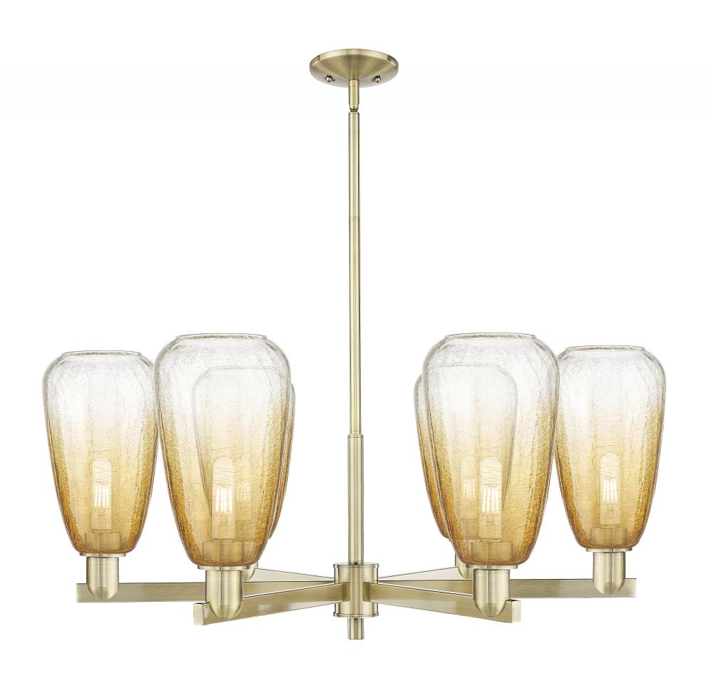 Brookhaven Almond - 6 Light - 24 inch - Antique Brass - Chandelier