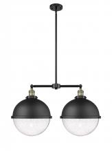 Innovations Lighting 209-BAB-HFS-124-BK - Hampden - 2 Light - 18 inch - Black Antique Brass - Stem Hung - Adjustable Island Light