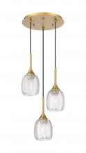 Innovations Lighting 323-3P-BB-G323-5CL - Berkshire - 3 Light - 20 inch - Brushed Brass - Cord Hung - Multi Pendant