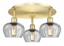 Innovations Lighting 516-3C-SG-G92 - Fenton - 3 Light - 18 inch - Satin Gold - Flush Mount
