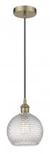 Innovations Lighting 616-1P-AB-G122C-8CL - Athens - 1 Light - 8 inch - Antique Brass - Cord hung - Mini Pendant