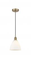 Innovations Lighting 616-1P-AB-GBD-751 - Bristol - 1 Light - 8 inch - Antique Brass - Cord hung - Mini Pendant