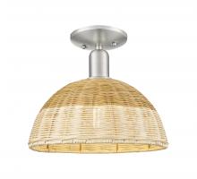 Innovations Lighting 716-1C-SN-NBD2-12-NAT - Natural Ballston Dome - 1 Light - 6 inch - Brushed Satin Nickel - Semi-Flush Mount