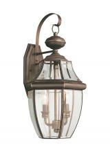 Generation Lighting 8039-71 - Lancaster traditional 2-light outdoor exterior wall lantern sconce in antique bronze finish with cle