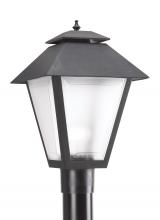 Generation Lighting 82065-12 - Polycarbonate Outdoor traditional 1-light outdoor exterior large post lantern in black finish with f