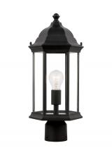 Generation Lighting 8238601-12 - Sevier traditional 1-light outdoor exterior medium post lantern in black finish with clear glass pan