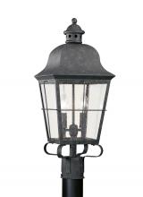 Generation Lighting 8262-46 - Chatham traditional 2-light outdoor exterior post lantern in oxidized bronze finish with clear seede