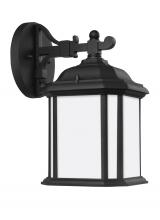Generation Lighting 84529EN3-12 - Kent traditional 1-light LED outdoor exterior small wall lantern sconce in black finish with satin e