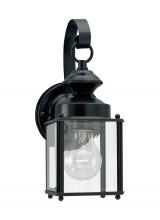 Generation Lighting 8456-12 - Jamestowne transitional 1-light small outdoor exterior wall lantern in black finish with clear bevel