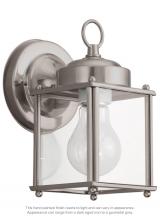Generation Lighting 8592-965 - New Castle traditional 1-light outdoor exterior wall lantern sconce in antique brushed nickel silver
