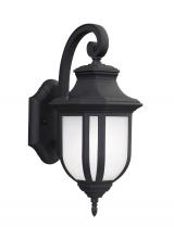 Generation Lighting 8636301EN3-12 - Childress traditional 1-light LED outdoor exterior medium wall lantern sconce in black finish with s