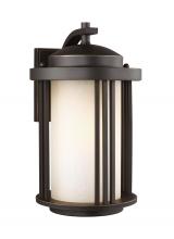 Generation Lighting 8747901-71 - Crowell contemporary 1-light outdoor exterior medium wall lantern sconce in antique bronze finish wi