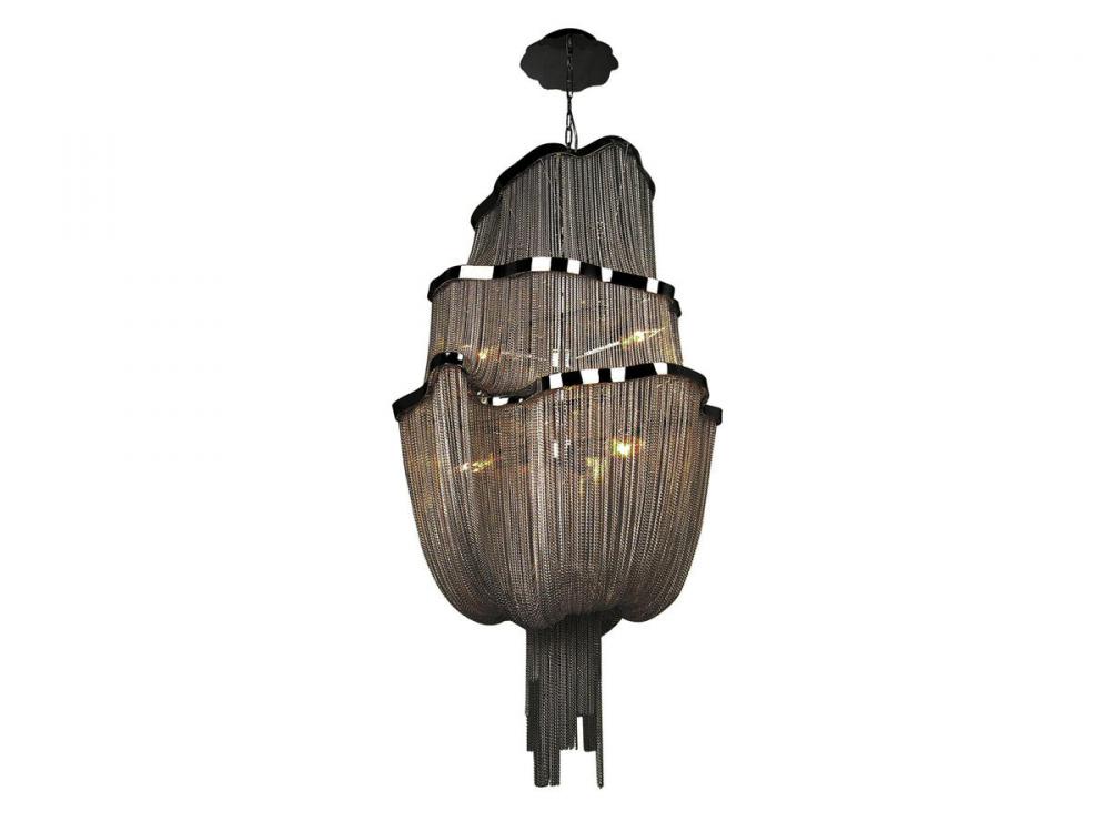 Mullholland Dr. Black Steel Chain Hanging Foyear Fixture