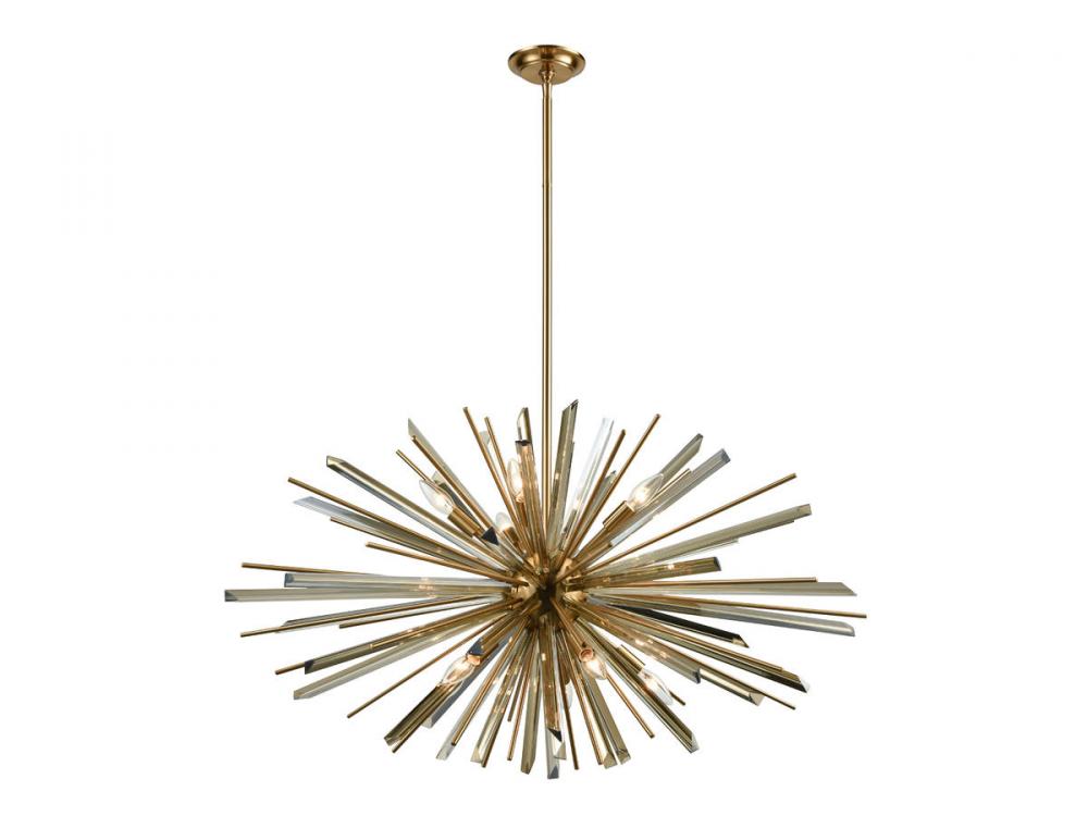 Palisades Ave. Metal And Crystal Chandelier