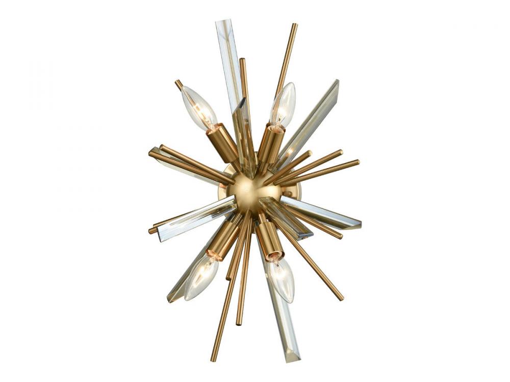 Palisades Ave. Metal And Crystal Wall Sconce