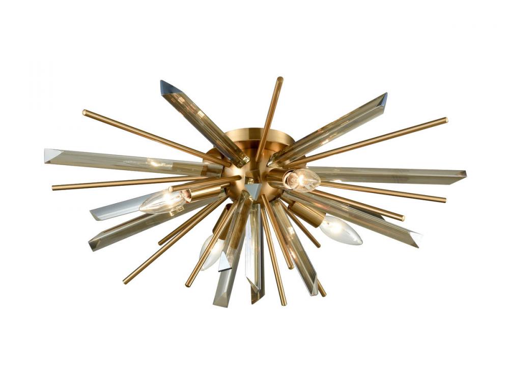 Palisades Ave. Metal And Crystal Flush Sconce