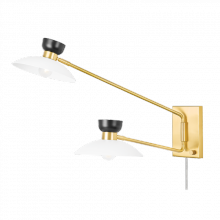 Mitzi by Hudson Valley Lighting HL481202-AGB - Whitley Plug-in Sconce