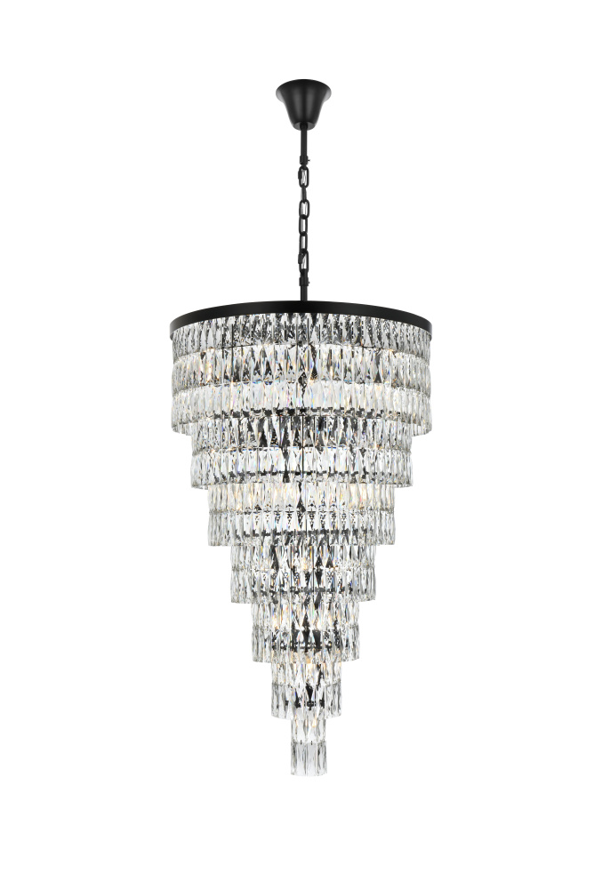 Josephine 32 inch Rectangular Chandelier in Black