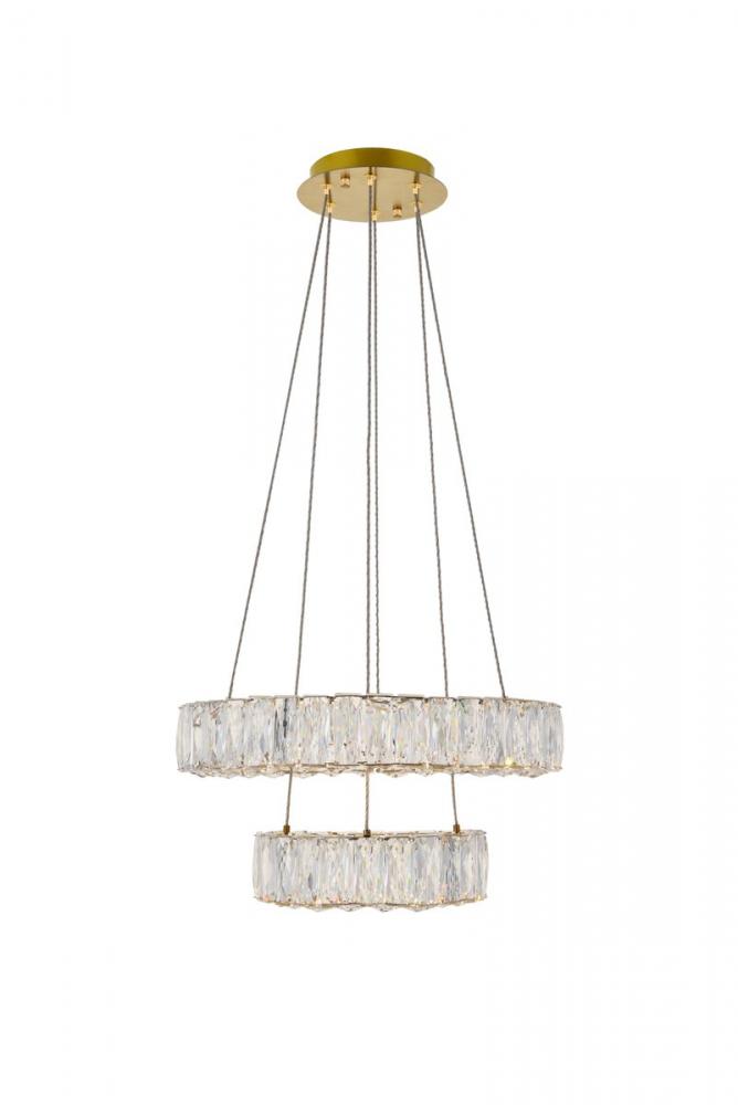 Monroe Hang D17.7"+D11.8"LED 36W Gold
