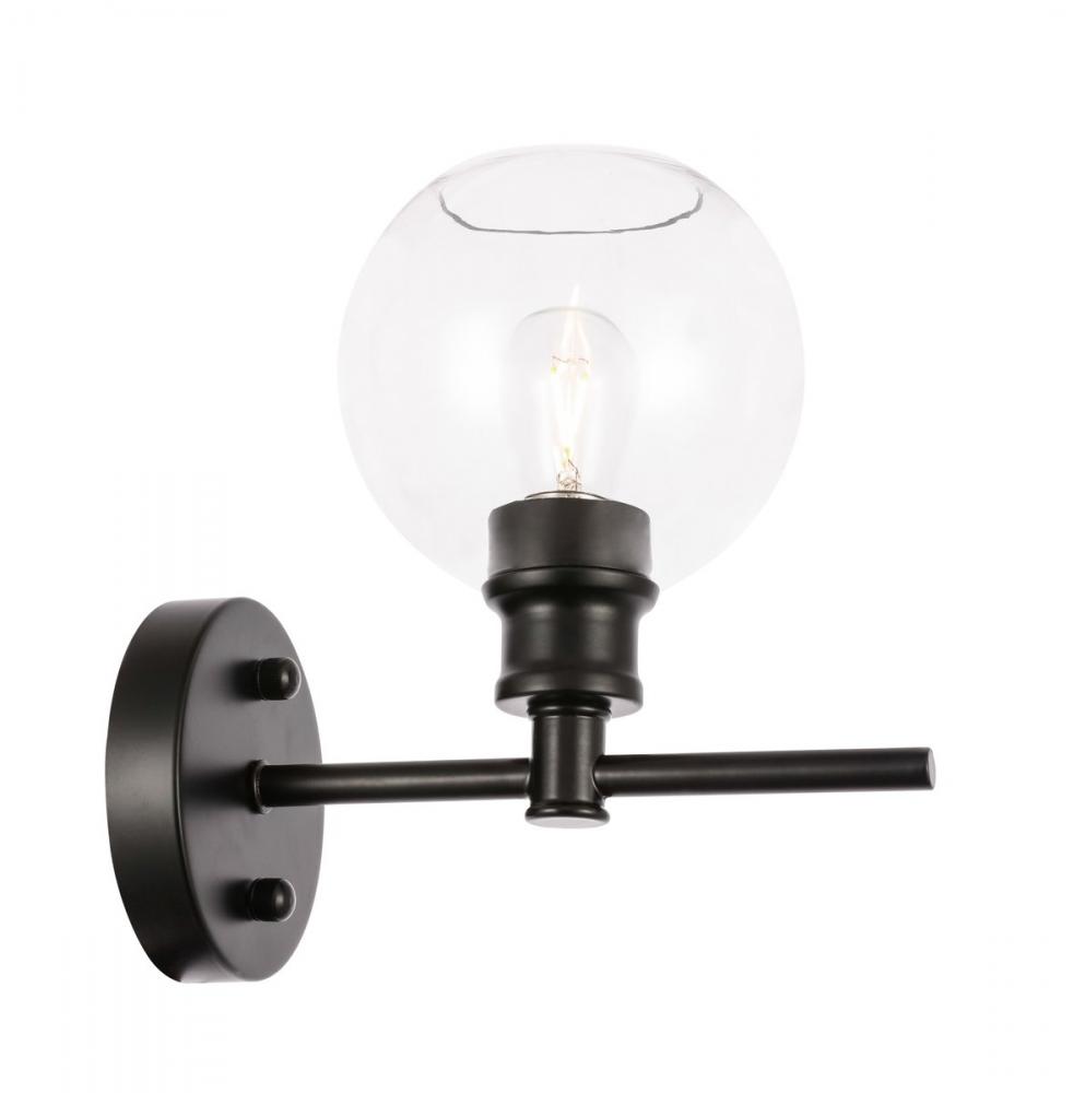 Collier 1 light Black and Clear glass Wall sconce